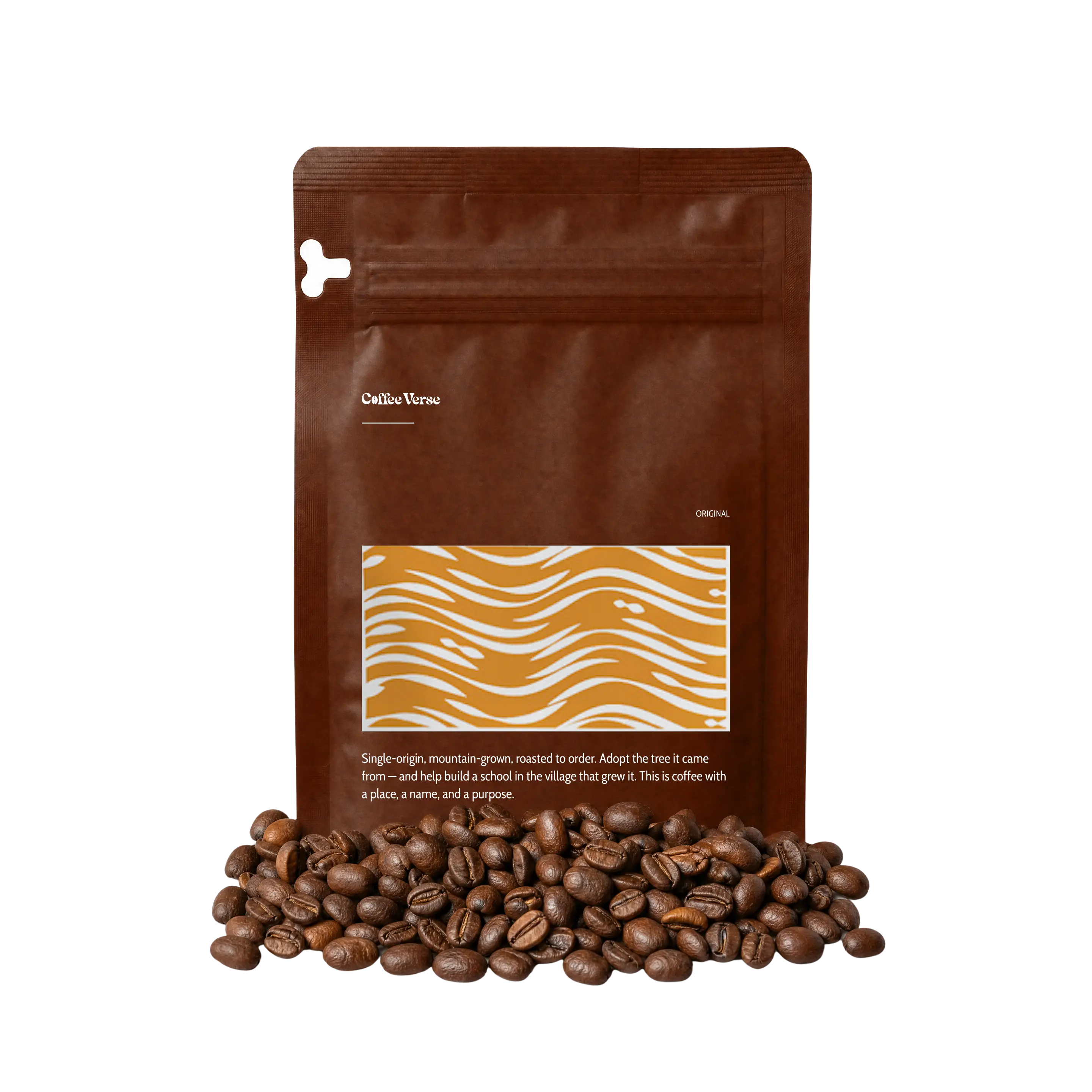 Coffee Verse bag ready to be personalized
